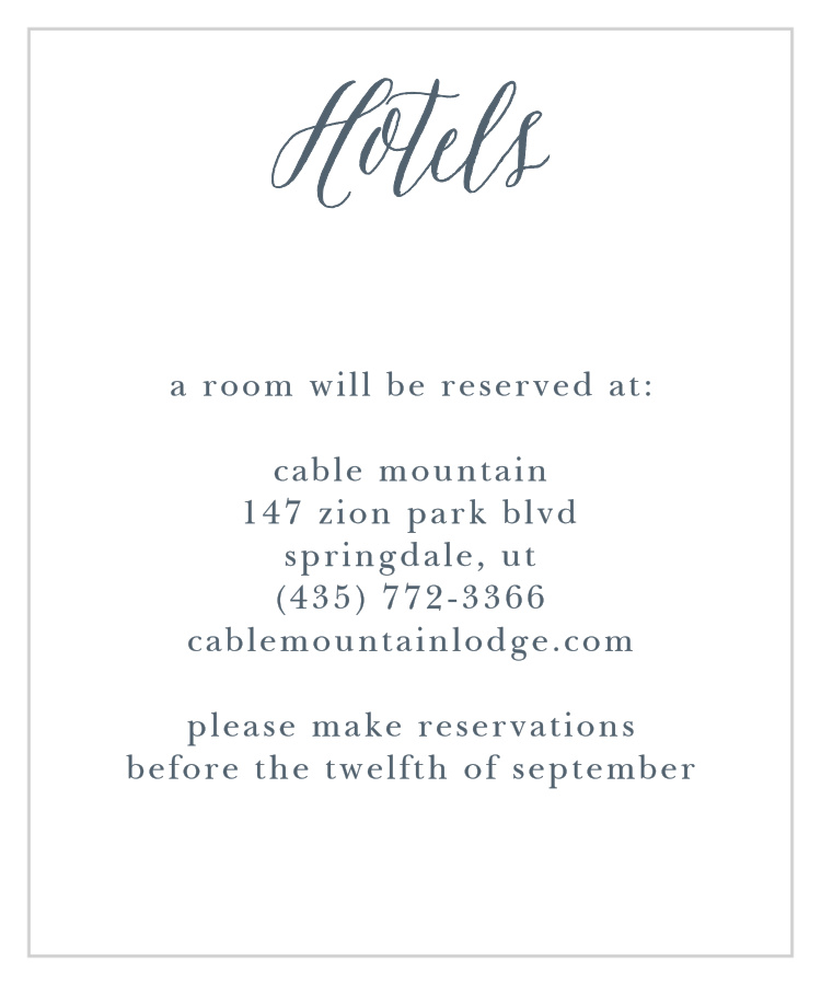 Rustic Ombre Accommodation Cards