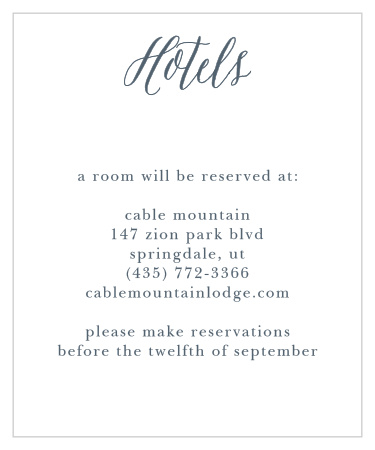 Let out-of-town guests know where you have reserved rooms for them with the Rustic Ombre Accommodation Cards. 