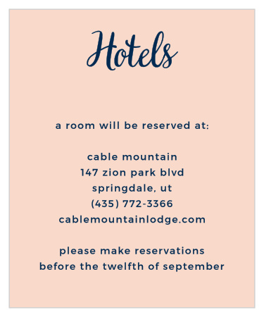 The simple design of the Modern Love Accommodation Cards makes it easy to coordinate them to your unique wedding theme.