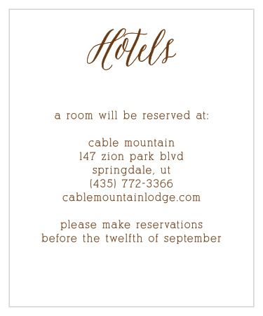 Guests will appreciate knowing about the best places to stay when you include the Rustic Wood Accommodation Cards into your wedding stationery. 