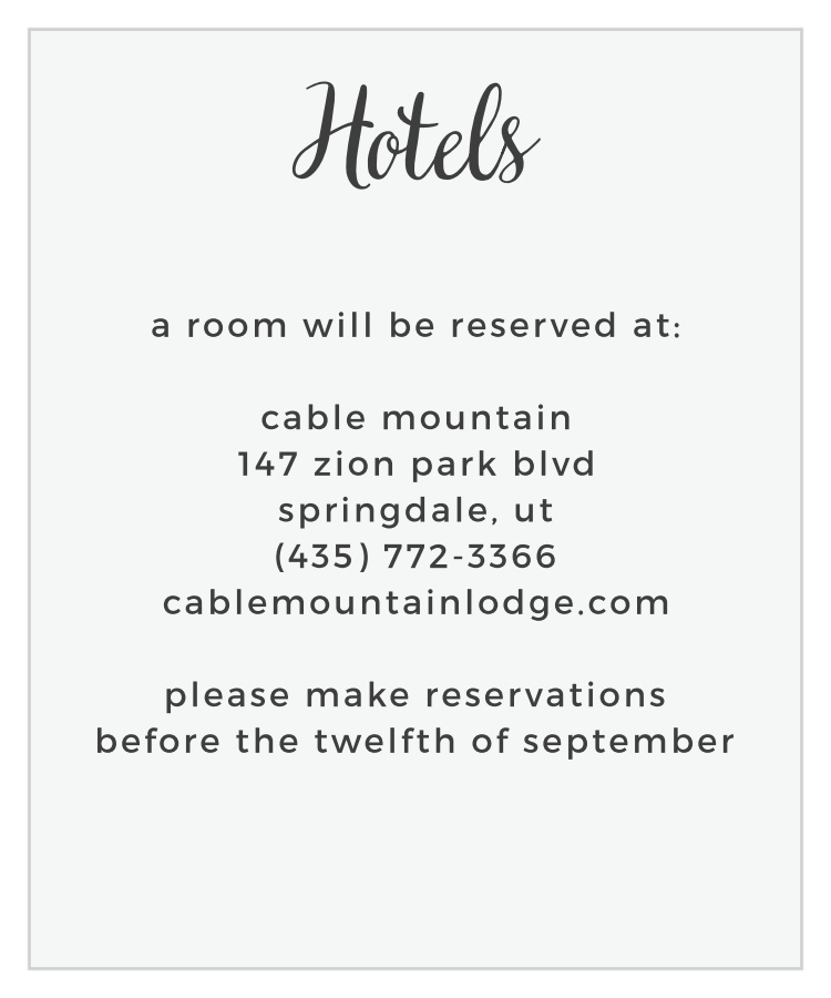 Garden Party Accommodation Cards