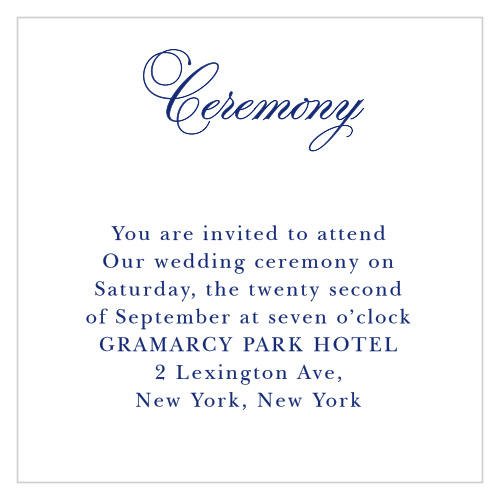 The Preppy Stripe Ceremony Cards give you the space you need to give guests all the information they require on your wedding day. 