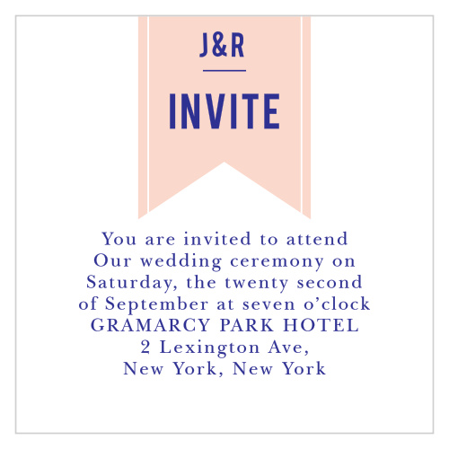 Choose the Modern Banner Ceremony Cards for including additional wedding details. 