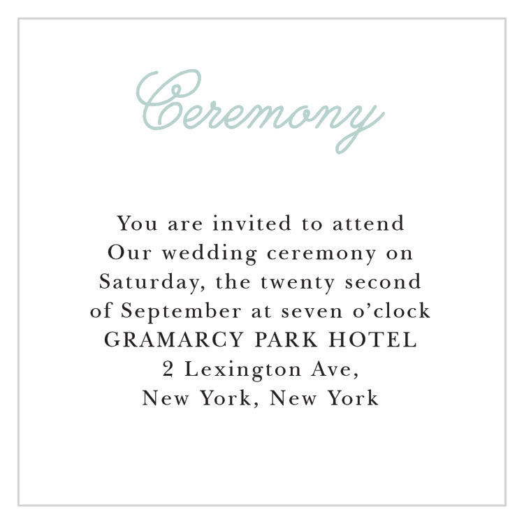 Whimsical Script Ceremony Cards