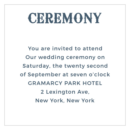 The Retro Poster Ceremony Cards allow you to provide your guests with even more wedding information.