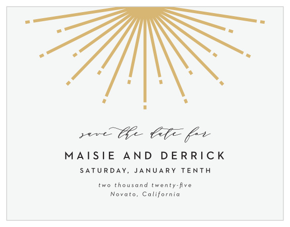 Announce your upcoming event with our elegant, modern Ornamental Badge Save the Date Cards!