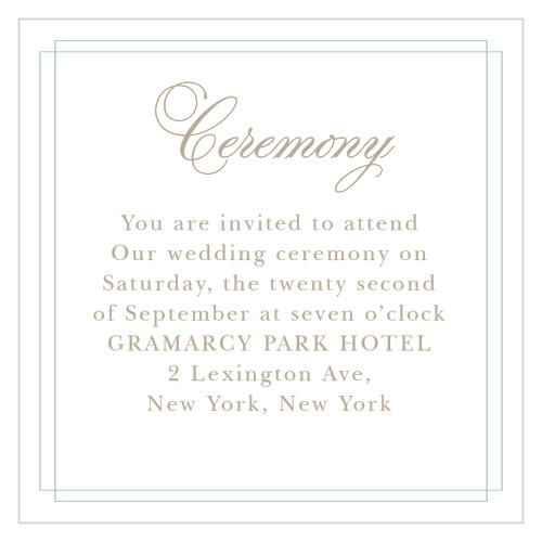 Personalize the Emily Swash Ceremony Cards from the Crafty Pie Collection at Basic Invite.