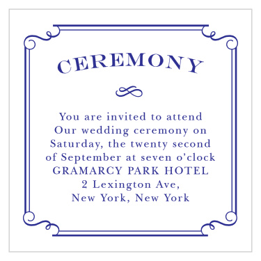 The Handwritten Deco Ceremony Cards are a smart way to ensure guests have all the details they need to attend your wedding. 