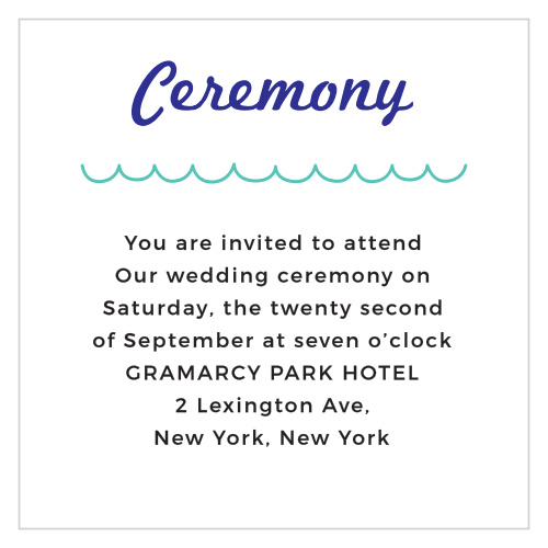 The Modern Beach Ceremony Cards can be customized to meet a variety of different needs.