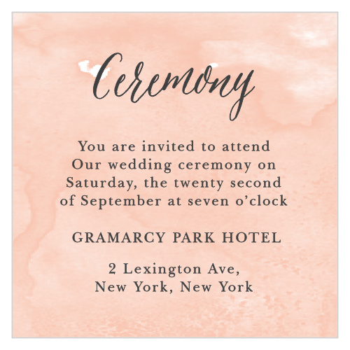 The Watercolor Script Ceremony Cards are part of the Crafty Pie collection by Basic Invite.