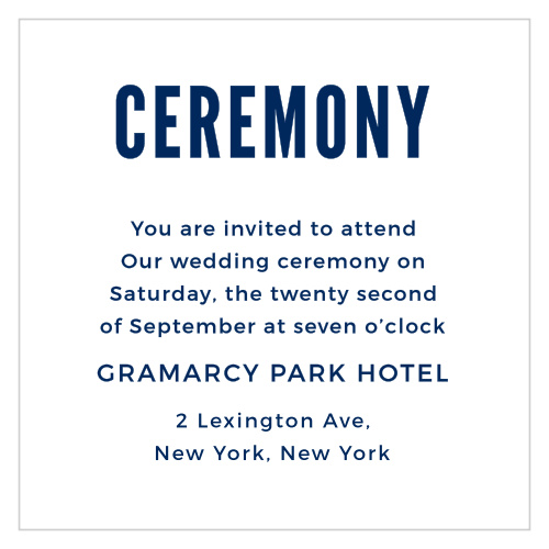 The Modern Nautical Ceremony Cards are part of the Crafty Pie collection by Basic Invite.