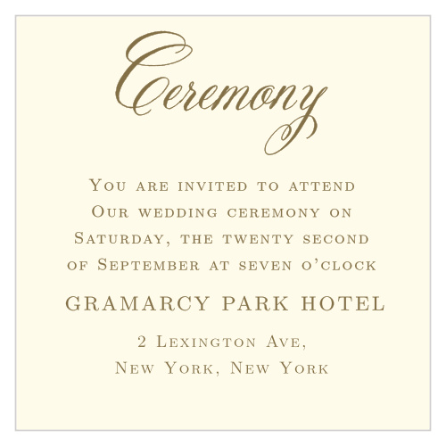 Romantic Vintage Ceremony Cards