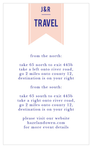 Guests will appreciate receiving the Modern Banner Accommodation Cards in your wedding stationery.