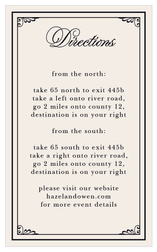 Ensure guests find their way to your venue with the Grand Victorian Direction Cards from the Crafty Pie Collection at Basic Invite. T