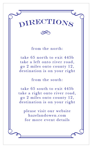 Include the Handwritten Deco Direction Cards as a thoughtful addition to your wedding stationery. 