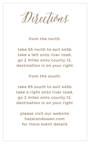 Rustic Lace Direction Cards