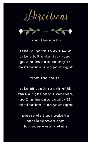 The Garden Floral Direction Cards will help guests find your venue more easily.