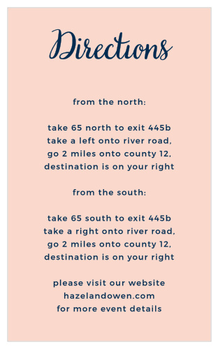 Ensure guests have the information they need to find your wedding venue with the Modern Love Direction Cards.