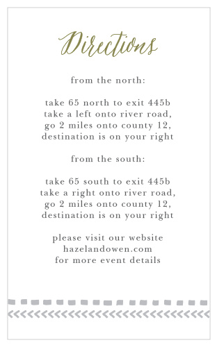Written driving instructions to your venue are a thoughtful addition to your wedding stationery.