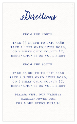 Give guests driving instructions to your venue from several locations with the Watercolor Anemone Direction Cards.