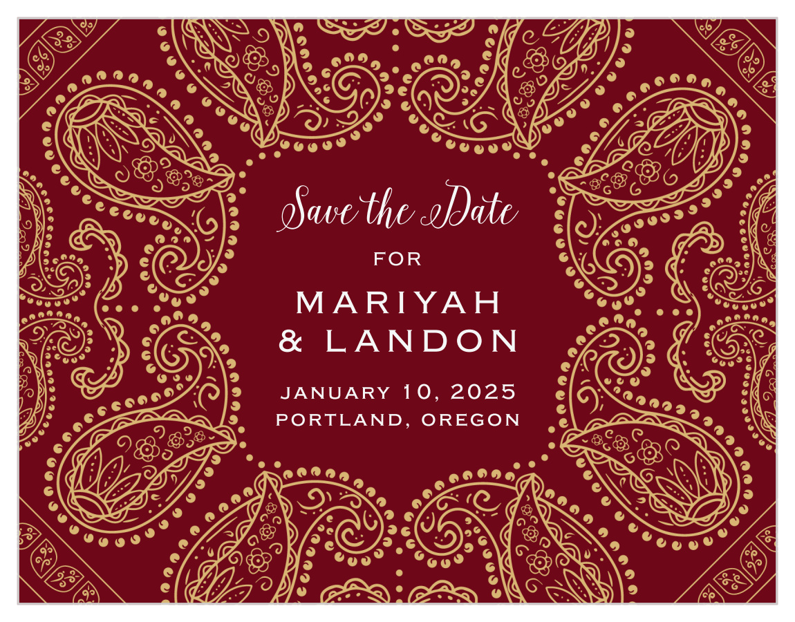 Precious Paisley Save the Date Cards