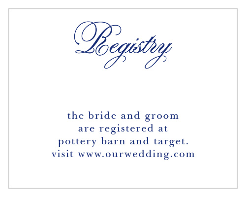 The Preppy Stripe Registry Cards are a tasteful way to direct guests to your wedding registries.
