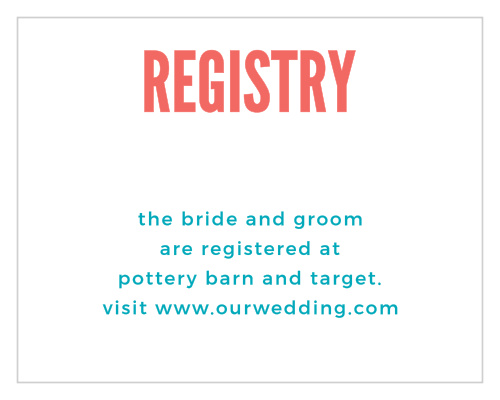 The Modern Venn Registry Cards are an excellent way to direct guests to your wedding registries.