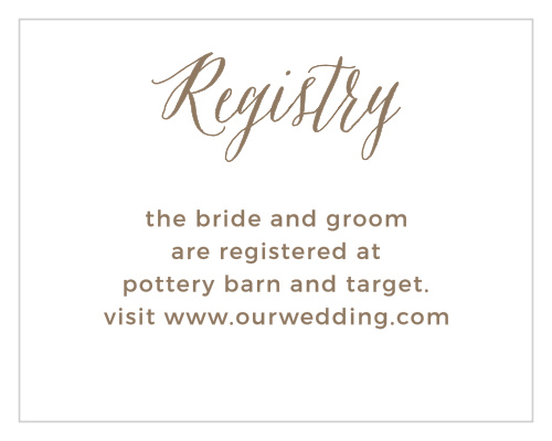 Rustic Lace Registry Cards