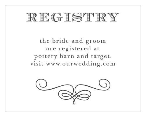 The Fancy Chalkboard Registry Cards are part of the Crafty Pie collection by Basic Invite.