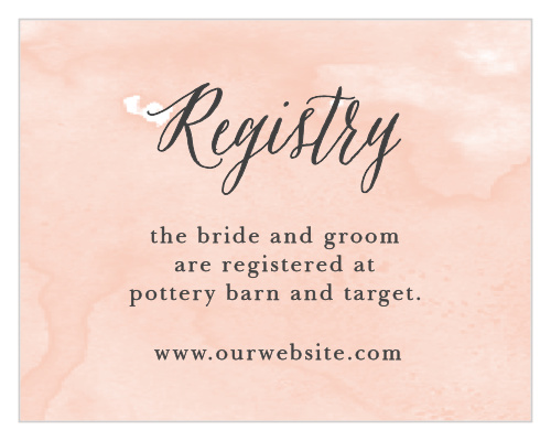 The Watercolor Script Registry Cards are part of the Crafty Pie collection by Basic Invite.