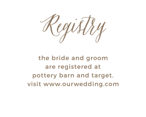 The simplicity of the Rustic Ombre Registry Cards complements the rest of the Rustic Ombre Wedding Invitation Suite.