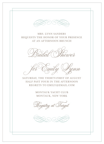 Elegant Swash Bridal Shower Invitations