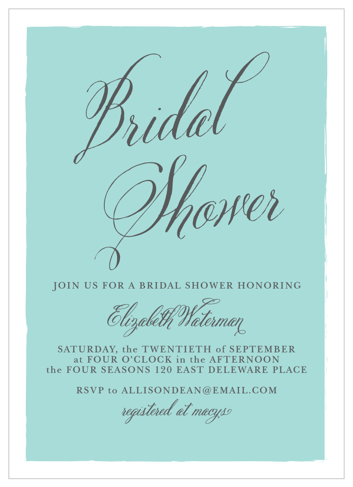 Calligraphy Script Bridal Shower Invitations