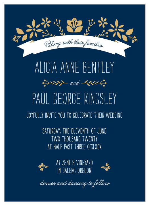 Invite friends and family to celebrate with the Folksy Floral Floral Wedding Invitations from the Crafty Pie Collection at Basic Invite.
