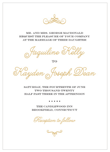 Whimsical Script Foil Wedding Invitations