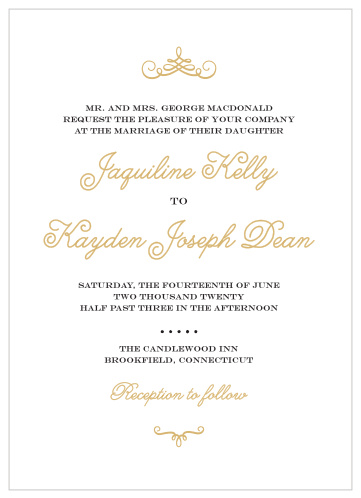 Invite your guests like royalty with the Whimsical Script Foil Wedding Invitations from the Crafty Pie Collection at Basic Invite.