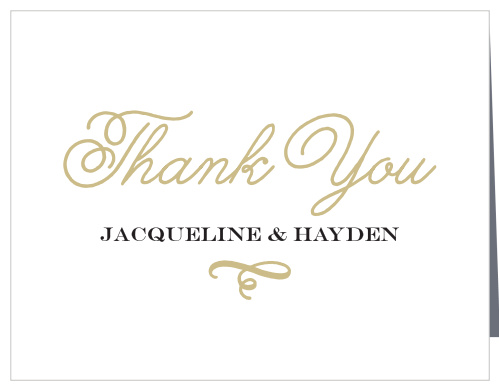 Show your gratitude with the Whimsical Script Foil Thank You Cards, part of the Crafty Pie Collection at Basic Invite. 