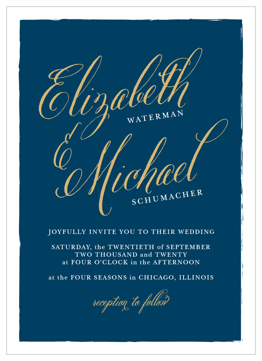 Calligraphy Script Foil Wedding Invitations
