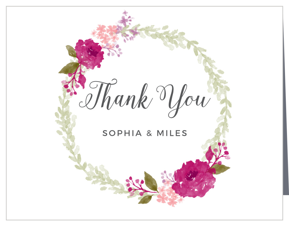 Watercolor Wreath Thank You Cards