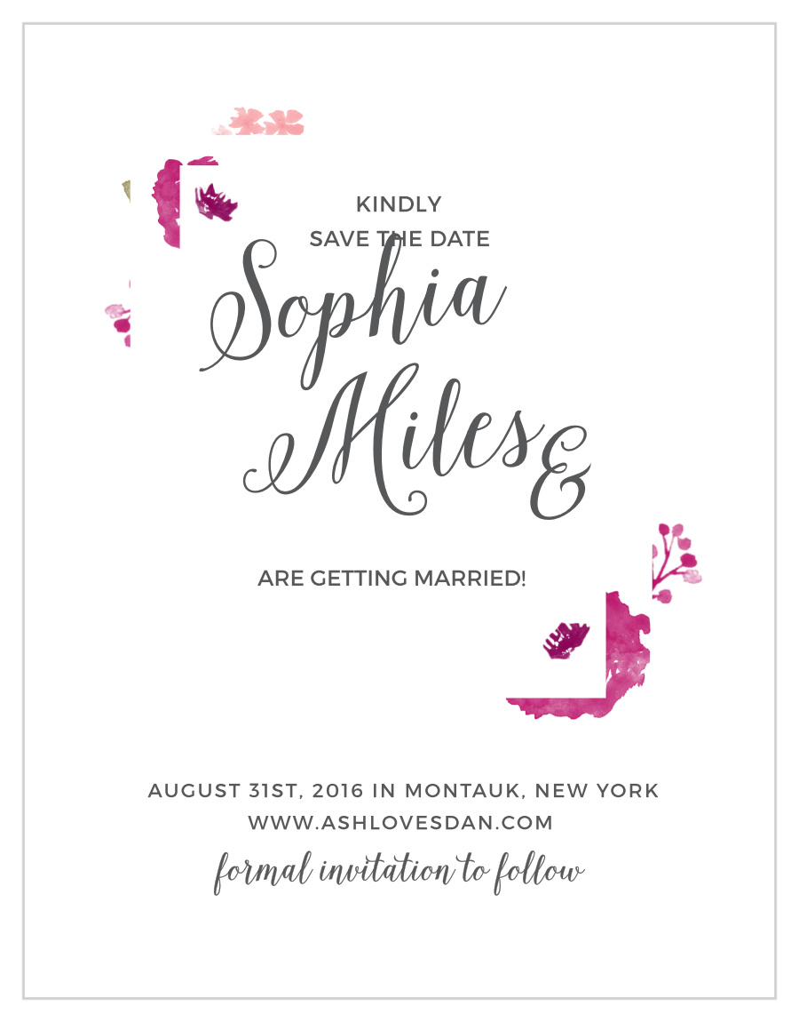Watercolor Wreath Save-the-Date Cards