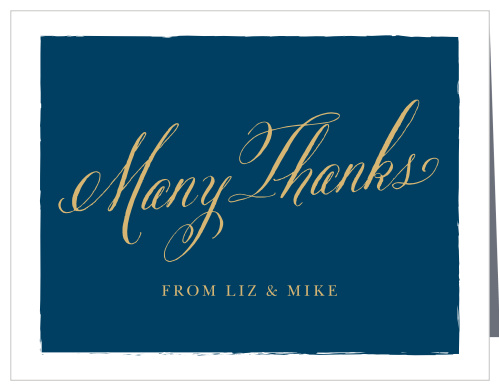 Calligraphy Script Foil Wedding Thank You Cards