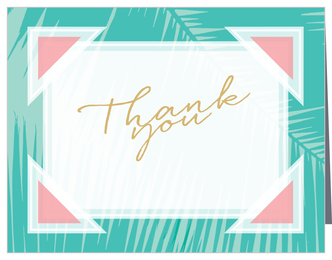 Tropical Palm Foil Children's Birthday Thank You Cards