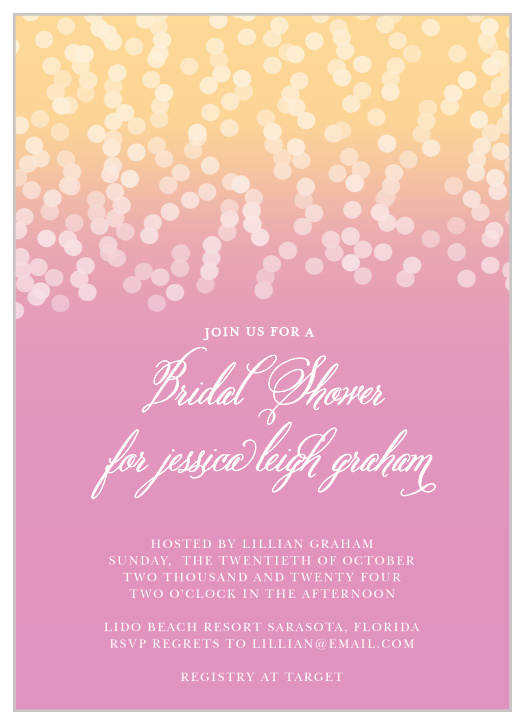 Celebrate the bride with a card just as radiant as she is.