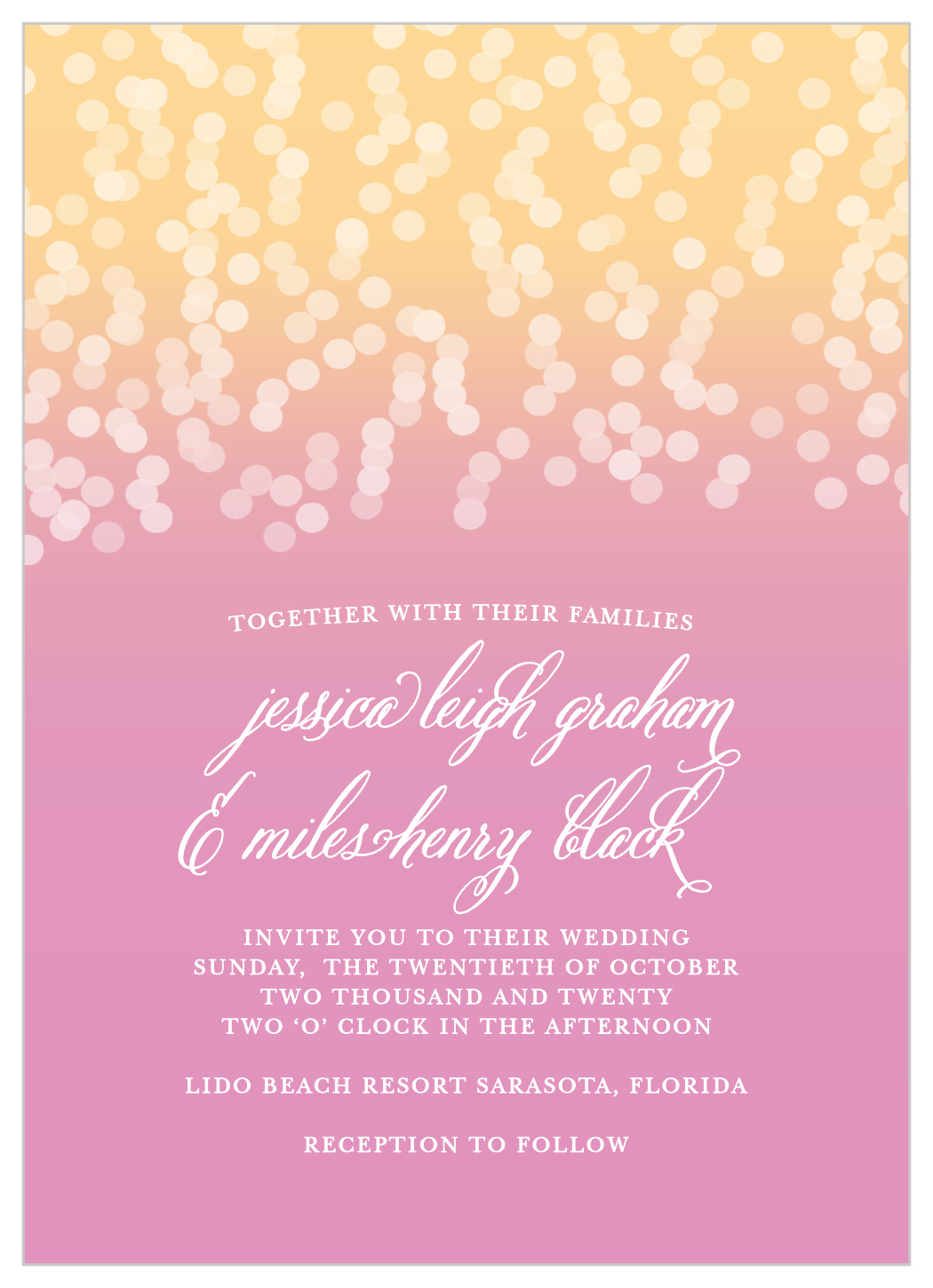 Confetti Ombre Wedding Invitations