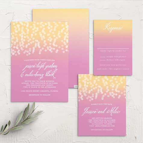 Confetti Ombre Wedding Invitations