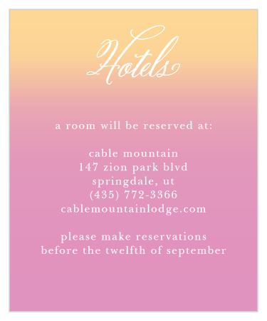 Do your guests know where to stay? Make sure they do with the Confetti Ombre Accommodation Cards from the Crafty Pie Collection at Basic Invite. 