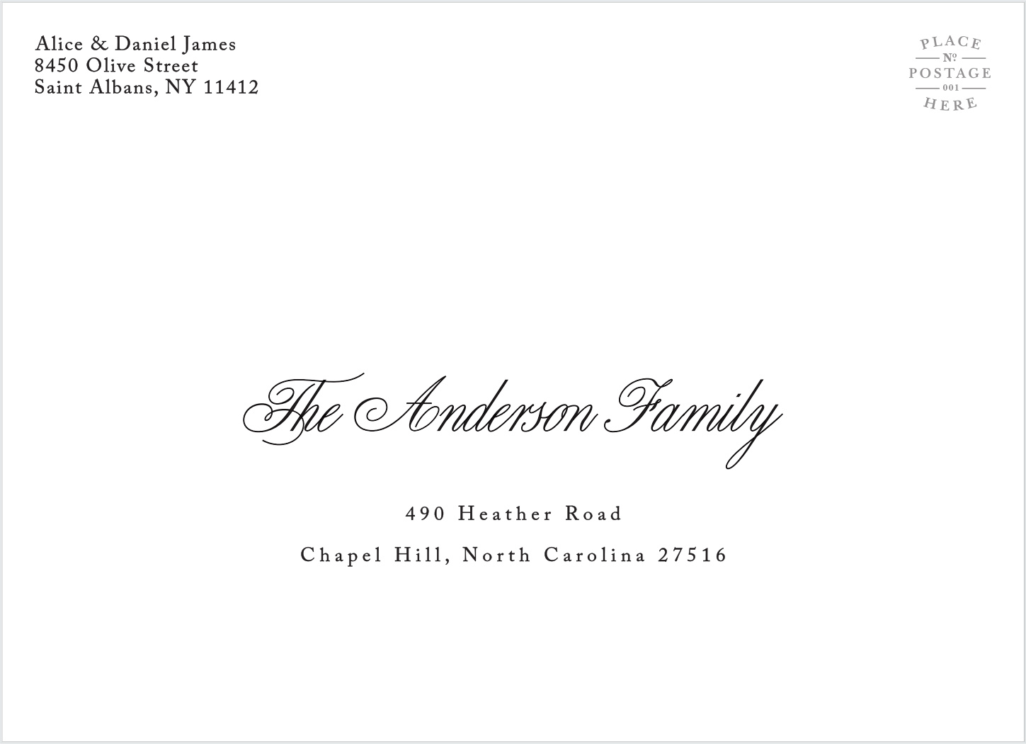 A7 Mailing Address Envelope