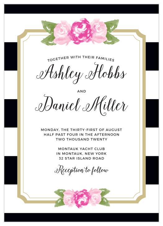 Floral Wedding Invitations - Match Your Color & Style Free!