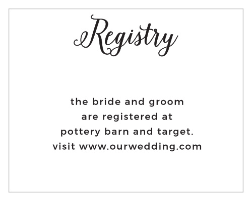 Direct guests to your wedding wish list with the Floral Stripe Registry Cards from the Crafty Pie Collection at Basic Invite.