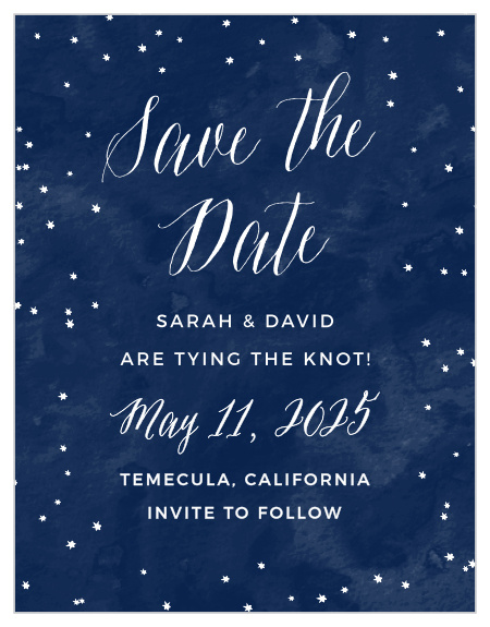Announce you're tying the knot with the Beautiful Night Save-the-Date Magnets from the Crafty Pie Collection at Basic Invite.